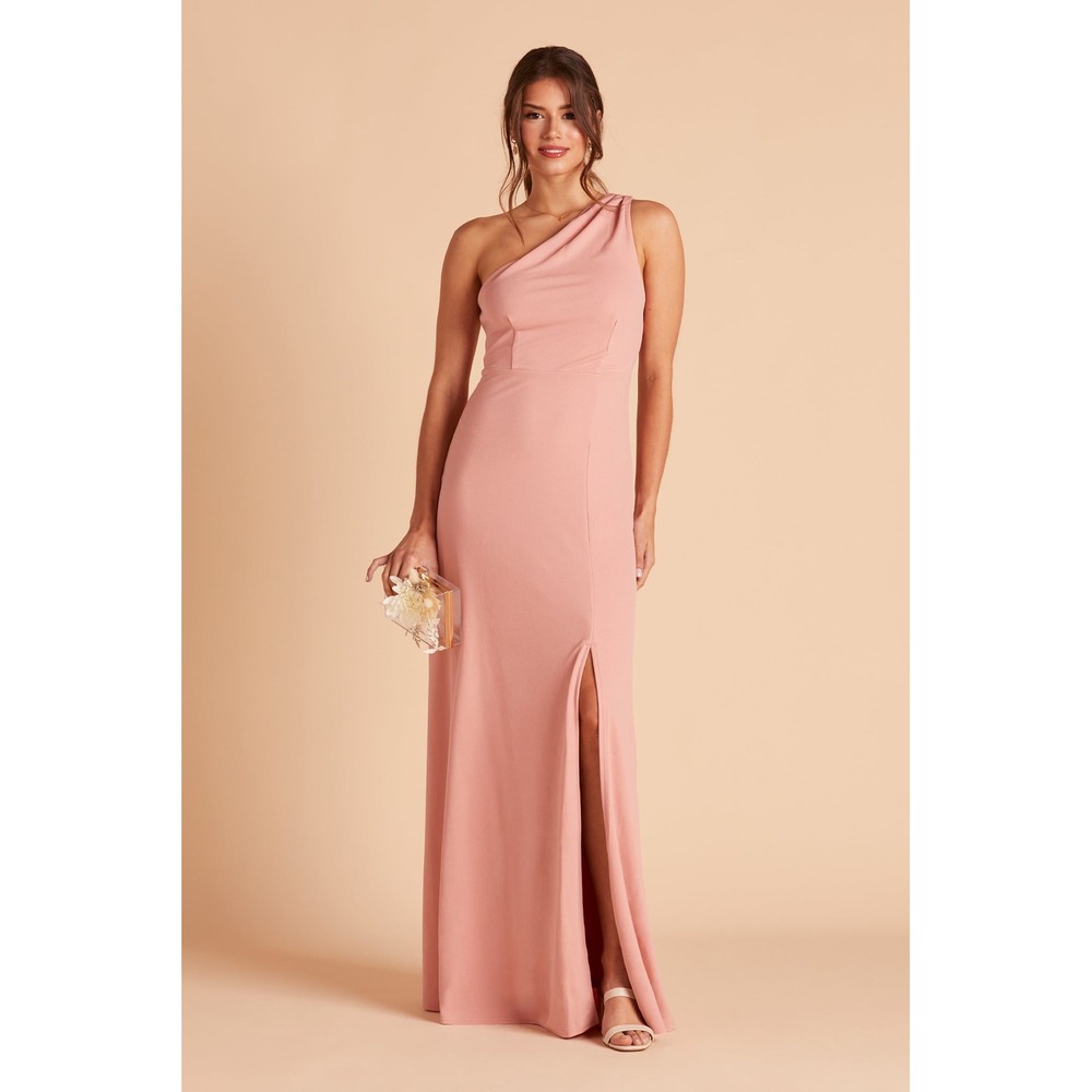 Birdy Grey Monica One-Shoulder Dress Pink Cowl Neck Slit / Women's XL